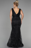 Robe De Fiançailles Grande Taille Longue Noir ABU3368