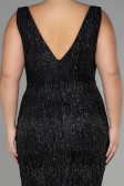 Robe De Fiançailles Grande Taille Longue Noir ABU3368