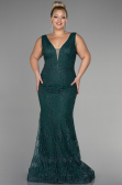 Robe De Fiançailles Grande Taille Longue Émeraude ABU3368