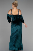 Robe de Soirée Grande Taille Longue Velours Émeraude ABU3336