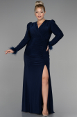 Robe de Soirée Grande Taille Longue Bleu Marine ABU2832