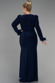 Robe de Soirée Grande Taille Longue Bleu Marine ABU2832