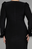 Robe de Soirée Grande Taille Longue Noir ABU2832