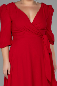Robe Grande Taille Midi Mousseline Rouge ABK1083