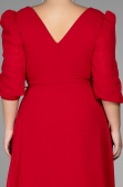 Robe Grande Taille Midi Mousseline Rouge ABK1083