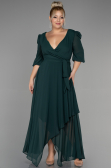 Robe Grande Taille Midi Mousseline Émeraude ABK1083