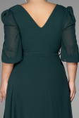 Robe Grande Taille Midi Mousseline Émeraude ABK1083
