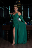 Robe de Soirée Grande Taille Longue Vert ABU3352