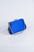 Sac de Soirée Luxe Satin Bleu Saxe SH834