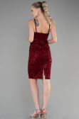 Robe de Soirée Courte Rouge Bordeaux ABK1541