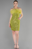Robe de Cérémonie Courte Squameuse Pistache vert ABK1809