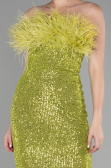 Robe de Cérémonie Courte Squameuse Pistache vert ABK1809