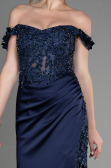 Robe de Soirée Longue Bleu Marine ABU3384