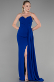Robe de Soirée Longue Bleu Saxe ABU3344