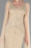 Robe de Fiançailles Design Personnalisé Longue Or ABU3357