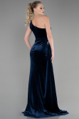 Robe de Soirée Longue Velours Bleu Marine ABU3365