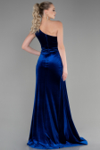 Robe de Soirée Longue Velours Bleu Saxe ABU3365