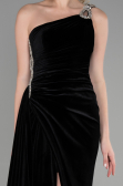 Robe de Soirée Longue Velours Noir ABU3365