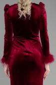 Robe Queue de Poisson Longue Velours Rouge Bordeaux ABU3393