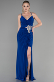 Robe de Soirée Longue Bleu Saxe ABU3363