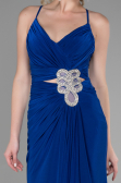 Robe de Soirée Longue Bleu Saxe ABU3363