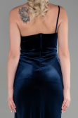 Robe de Soirée Longue Velours Bleu Marine ABU2626