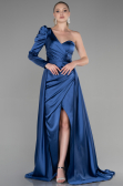 Robe De Soirée Satin Longue Indigo ABU1715