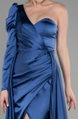 Robe De Soirée Satin Longue Indigo ABU1715