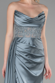 Robe De Soirée Satin Longue Turquoise ABU3376