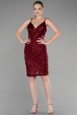 Robe de Soirée Courte Rouge Bordeaux ABK1541
