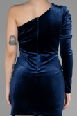 Robe de Cérémonie Courte Velours Bleu Marine ABK1886