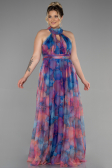 Robe Grande Taille Longue Bleu Saxe ABU1447