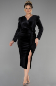 Robe de Cérémonie Midi Velours Noir ABK1896