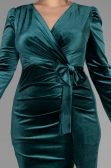 Robe de Cérémonie Midi Velours Émeraude ABK1896