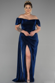 Robe De Soirée Grande Taille Longue Bleu Marine ABU2658