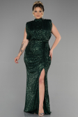 Robe De Soirée Grande Taille Squameuse Longue Vert ABU3115