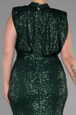 Robe De Soirée Grande Taille Squameuse Longue Vert ABU3115