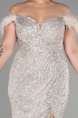 Robe de Soirée Grande Taille Longue Squameuse Vison ABU3193