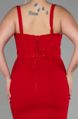 Robe De Invitation Grande Taille Midi Rouge ABK1882