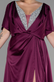 Robe De Fiançailles Grande Taille Longue Satin Couleur Cerise ABU3442