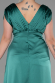 Robe De Fiançailles Grande Taille Longue Satin Émeraude ABU3433