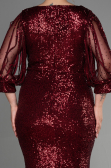 Robe De Soirée Grande Taille Courte Rouge Bordeaux ABK631