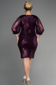 Robe De Soirée Grande Taille Courte Violet ABK631