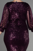 Robe De Soirée Grande Taille Courte Violet ABK631