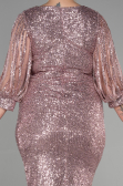 Robe De Soirée Grande Taille Courte Poudre ABK631