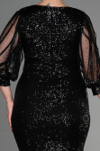 Robe de Soirée Grande Taille Courte Noir ABK631