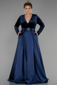 Robe De Soirée Grande Taille Longue Bleu Marine ABU2615