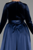 Robe De Soirée Grande Taille Longue Bleu Marine ABU2615