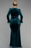 Robe de Soirée Grande Taille Longue Velours Longue Velours Émeraude ABU3394