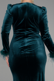 Robe de Soirée Grande Taille Longue Velours Longue Velours Émeraude ABU3394